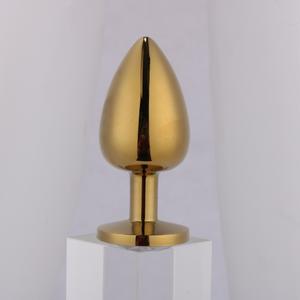 Lootee LHD-GS007m Brinquedos Sexuais Anais Baratos Dilatador Pequeno Plug Anal de Cristal para Casais em Promoção Plug Anal de Metal com Joia em Ouro Rosê - Product Image 6