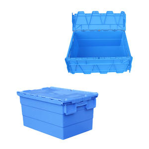 PP material Industrial Storage Stackable Tote Plastic Crate with Lids