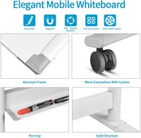 Grand tableau blanc magnétique double face pliable et mobile avec impression UV