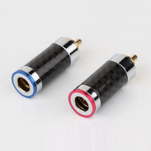 Copper Carbon Fiber 24K Gold Plated Male Rca Plug Audio Cable Connector
