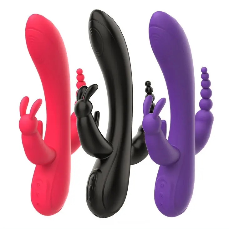 Female Simulation Three-point Harem Clitoris Massage Rabbit Vibrator Adult Sex Toys