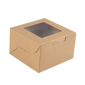 Kraft Window Cake Boxes Farbe Braun, Cake Board ist rund, Cake Supplies