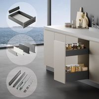 Système de tiroirs d'armoires de cuisine modernes en métal à fermeture douce dissimulée pour les tables de meubles