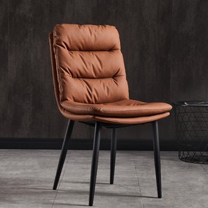 <b>Dining</b> <b>Chair</b> Upholstered Brown Leather Look Modern Design For Home Office Use - Product Image 1