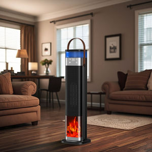 Portable Fast Freestanding Realistic PTC Heating 2000W Decor Flame Electric Fireplace Heater Black for Living Room - Product Image 3