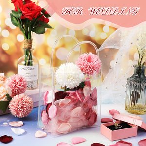 100 sacs cadeaux transparents en PVC avec poignées - Mini sacs cadeaux transparents pour fêtes, sacs cadeaux en <span class=keywords><strong>plastique</strong></span> <span class=keywords><strong>transparent</strong></span> 5,9 x 6,29 pouces - Product Image 6