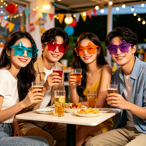 Nuovi Occhiali da Sole Senza Montatura a Forma di Stella Y2K, Colori Trasparenti e Vivaci, Divertenti Accessori per Feste in Spiaggia e Addii al Nubilato - Product Image 5