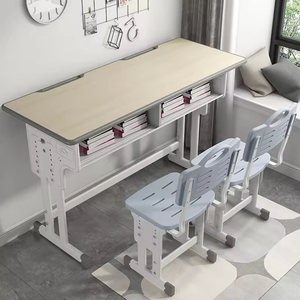 Spacious <strong>Adjustable</strong> <strong>Table</strong> for Two Cheap Plastic Classroom School Wholesale Set Combination Modern Students Desk <strong>Table</strong> and Chair - Product Image 1