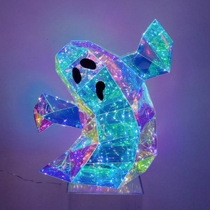 Decoración Luminosa LED de Fantasma, Adorno Prismático de Halloween, Escultura de Plástico Brillante para Exhibición en Mesa de Fiesta - Product Image 4