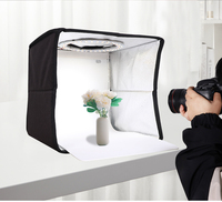 Nouveau Pas Cher Photographie Table Tente De Tir Portable Pliant 24cm Cercle LED Lumière Ronde Photo Studio Boîte pour Caméra Vidéo