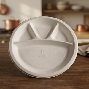 Vajilla de bagazo 100% natural de 12 pulgadas, 4 piezas, gama de artículos de mesa – Vajilla de bagazo al por mayor para servicios de catering y hostelería ecológicos - Product Image 4