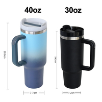 Tasse à café de voyage isolée sous vide à double paroi personnalisée Tasse d'aventure en acier inoxydable 40oz gobelet avec poignée