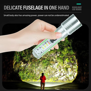 Bán Hot siêu sáng nhôm COB LED Đèn pin không thấm nước USB sạc Keychain Torch với UV ánh sáng kích thước túi - Product Image 3