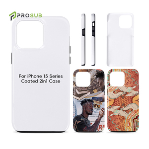 Coques de téléphone vierges Prosub DIY TPU+PC pour la sublimation, pour la série 16, revêtement 3D, <span class=keywords><strong>coque</strong></span> robuste 2 en 1 avec protection à 360 degrés, antichoc - Product Image 1