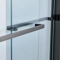 Verre trempé pour projet de salle de bain minimaliste, cloison en verre pour salle de bain, cadre noir élégant, cabine de douche coulissante double