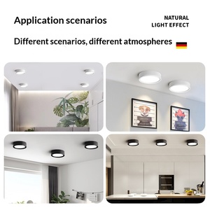 <span class=keywords><strong>Plafonnier</strong></span> <span class=keywords><strong>LED</strong></span> en aluminium ultra-fin à montage en surface, design minimaliste moderne, petite taille pour salon, chambre, entrée, couloir - Product Image 4