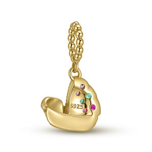 <span class=keywords><strong>Colgante</strong></span> de <span class=keywords><strong>cuna</strong></span> de bebé chapado en oro de Plata de Ley 925 de alta calidad, accesorios de joyería fina <span class=keywords><strong>para</strong></span> pulsera DIY, collar, Día de la madre - Product Image 2