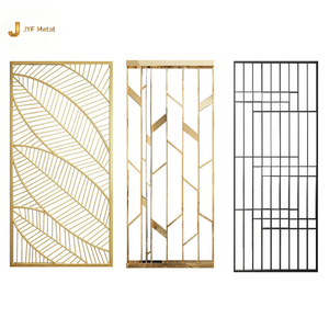 EX1045 Cloison de séparation moderne en acier inoxydable découpée au laser, pliable, finition dorée, sur mesure, multifonctionnelle - Product Image 2