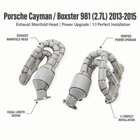 Colectores de Escape de Alto Flujo para Porsche Cayman Boxster 981 2.7L 3.4L 2013-2015 OEM, Longitud Igualada, Mejora de Rendimiento y Potencia