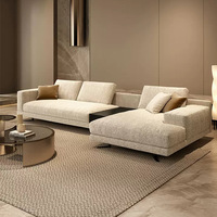 Combinaison de canapés italiens minimalistes en tissu Canapé d'angle moderne simple pour salon villa Grand wabi-Sabi wind