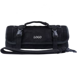 Brown <b>Portable</b> Roll up <b>bar</b> Canvas Foldable Tools Bag for for Electrician Plumber Carpenter Multi Purpose Storage Bag - Product Image 2