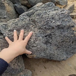 حجر بركاني كبير الحجم أسود وأحمر وبني، حجر لافا للمناظر الطبيعية لتزيين الحدائق - Product Image 3