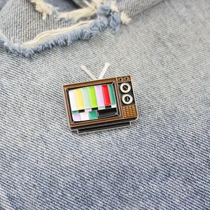 Wholesale no signal TV shape enamel pin custom lapel pin