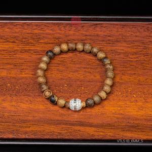 Pulsera de cuentas de madera de agar natural premium de 6 mm, madera de oud auténtica de alta calidad con jade mezclado, talla para mujer, joyería elegante - Product Image 4