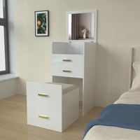 Table de maquillage de style moderne ModHomi pour usage domestique, table de maquillage avec miroir et tiroirs
