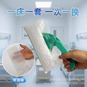 Cepillo desechable para cama Henan Longshan Medical, 10 cm x 25 cm, blanco, tela no tejida, grado estéril, para limpieza en hospitales y clínicas. - Product Image 3