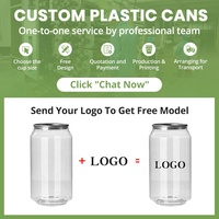 Bouteille transparente en plastique Cundao pour lait, café, jus, cola, canette transparente, bouteille à boisson jetable en PET avec couvercle en aluminium