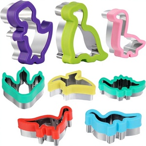 Ensemble de découpoirs à <span class=keywords><strong>biscuits</strong></span> en acier inoxydable et plastique en forme de dinosaure pour la pâtisserie en cuisine - Product Image 1