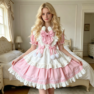 Vestido Lolita de Manga Larga, Dulce y Lindo, Diseño Original, Disfraz de Cosplay de <span class=keywords><strong>Anime</strong></span> para Mujeres Adultas, para Actuaciones en Escenarios y Fiestas - Product Image 5