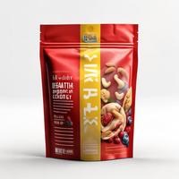 Bolsa con fuelle lateral de plástico VMPET personalizada de marca, con cierre resellable, barrera de aroma, apta para uso alimentario, con forma troquelada, para miel y nueces de pecán tostadas
