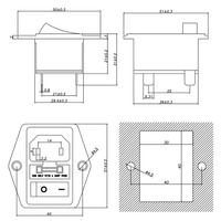 IEC320 C13 C14 prise ca électrique 3pin rouge LED 250V interrupteur à bascule 10A fusible femelle mâle prise d'entrée connecteur prise de montage