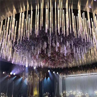 KL-WL004 Vente en gros de luminaires de plafond pour mariage à LED, 10 têtes, bande lumineuse suspendue à LED, luminaire en acrylique givré, décoration de lustre