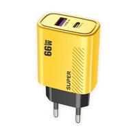Chargeur rapide pour téléphone portable 66W avec câble USB Type-C PD, chargeur USB Type-C à charge rapide, adaptateur de voyage USB-C, prise EU US