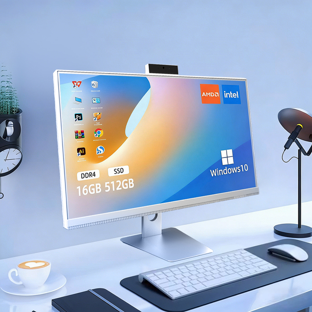 23.8inch Best-selling Industrial All-in-One PC Intel Core I3/i5/i7 Windows 10/11 DDR4 RAM 256GB-2TB SSD Business Office Use New