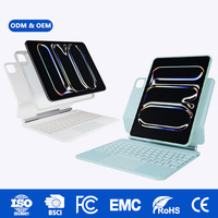 Clavier détachable premium pour iPad 11, coque magnétique avec pavé tactile, rétroéclairage 7 couleurs, logo et langue personnalisables