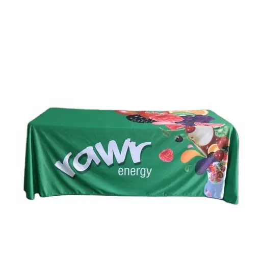 Printed Conference Wrinkle Free Table Cloth Trade Show Table Cloth