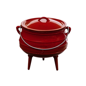 Casserole <span class=keywords><strong>en</strong></span> <span class=keywords><strong>fonte</strong></span> de couleur émaillée Potjie à trois pattes inspirée de l'Amérique du Sud pour le camping et la cuisine - Product Image 3