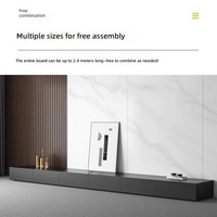 Meuble TV scandinave moderne en bois avec gestion des câbles, console multimédia modulaire à combinaison libre, mobilier écologique pour appartement