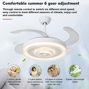 Chất lượng cao nhà máy bán hàng trực tiếp AC 6-tốc độ điều khiển từ xa ánh sáng Quạt trần hiện đại với ánh sáng LED - Product Image 6