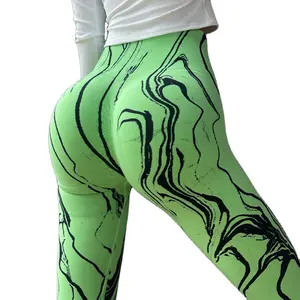 2023 nuovo stile materiale in Nylon Butt-Lift senza cuciture Tie Dye Leggings sportivi pantaloni da Yoga per donna