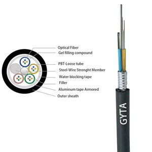 Cable <span class=keywords><strong>de</strong></span> Comunicación <span class=keywords><strong>de</strong></span> Fibra Óptica Monomodo G652D/G657A1/A2 para Exteriores, Marca FCJ, GYTS/GYTA, Blindado con Alambre <span class=keywords><strong>de</strong></span> Acero y Cobre - Product Image 2