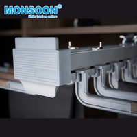 Porte-pantalons coulissant à double rangée pour armoire, avec fermeture douce, gain de place