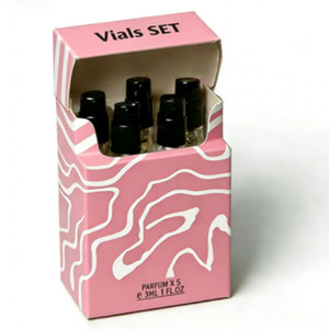 Boîte en papier personnalisée de style cigarette à rayures noires <span class=keywords><strong>et</strong></span> blanches, lot de 3 ou 5, pour échantillons de parfum <span class=keywords><strong>et</strong></span> flacons de test - Product Image 3