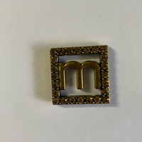 Plaques métalliques alphabet N°5 en cristal, or et argent vieilli multi-tons, pour accessoires de couture personnalisés pour vêtements