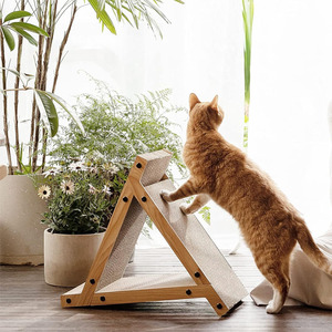 Rascador vertical de 3 lados para gatos, poste rascador para gatos, juguete triangular para túneles para rascar gatos, rampa rascadora para gatitos - Product Image 5