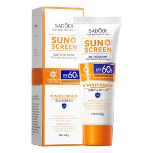 OEM Organic SPF60 Moisturizing Anti Sunburn Isolation Whitening Face Body Skin Care Sun Protection Sun Screen Sunscreen Cream